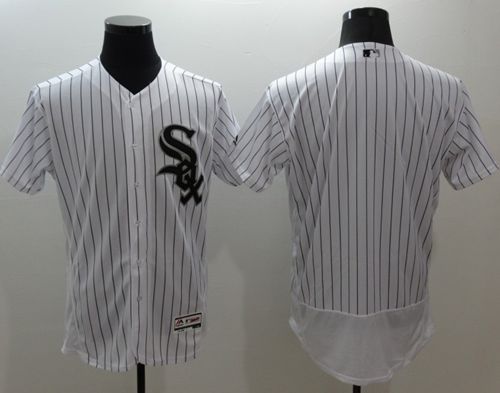 White Sox Blank White(Black Strip) Flexbase Authentic Collection Stitched MLB Jersey - Click Image to Close